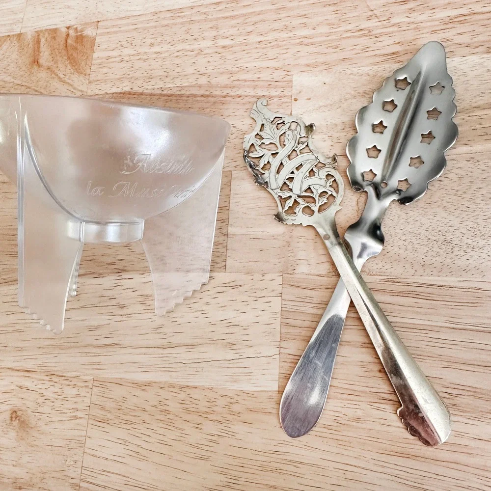 Absinthe Spoon Set La Muse Verte Drip Cup French Man Art Nouveau Sugar Spoons